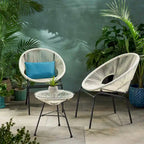 Nusa Outdoor Modern 2 Seater Faux Rattan Chat Set by Christopher Knight Home