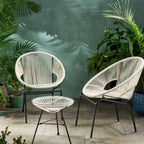 Nusa Outdoor Modern 2 Seater Faux Rattan Chat Set by Christopher Knight Home