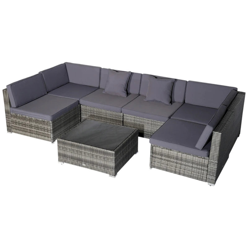 Siara 7-piece Rattan Wicker Sectional Patio Set by Havenside Home