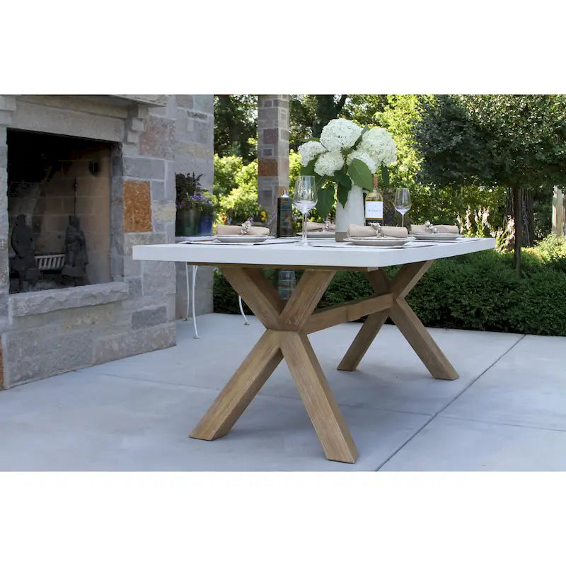 Cordelia 3-Piece Ivory Composite and Eucalyptus Wash Rectangle Dining Set With Benches