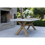 Cordelia 3-Piece Ivory Composite and Eucalyptus Wash Rectangle Dining Set With Benches