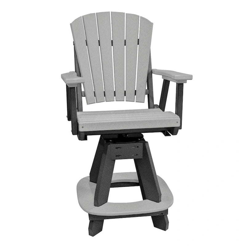 OS Home and Office Model Counter Height Swivel Arm Chair in Light Gray on a Black Base - N/A