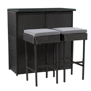 Parksville Wicker Outdoor Bar Set - 3pc