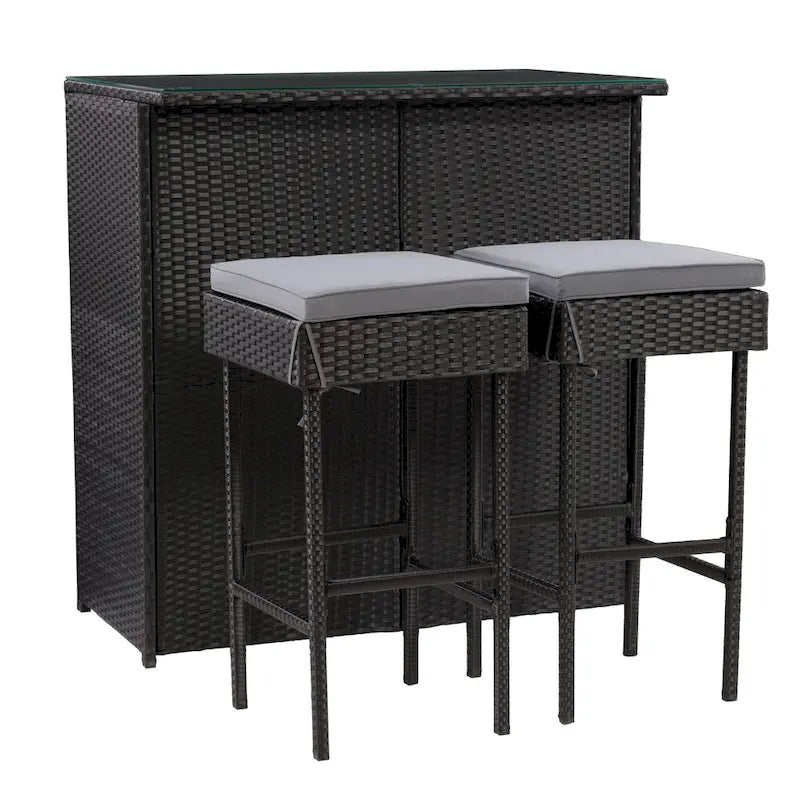 Parksville Wicker Outdoor Bar Set - 3pc
