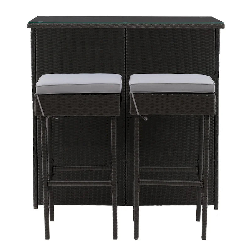 Parksville Wicker Outdoor Bar Set - 3pc