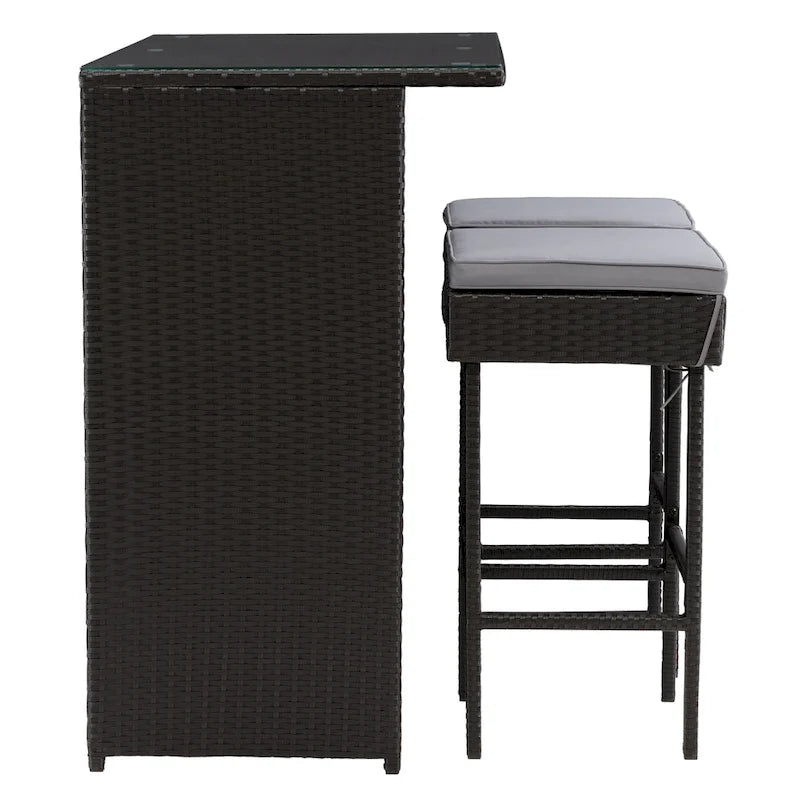 Parksville Wicker Outdoor Bar Set - 3pc