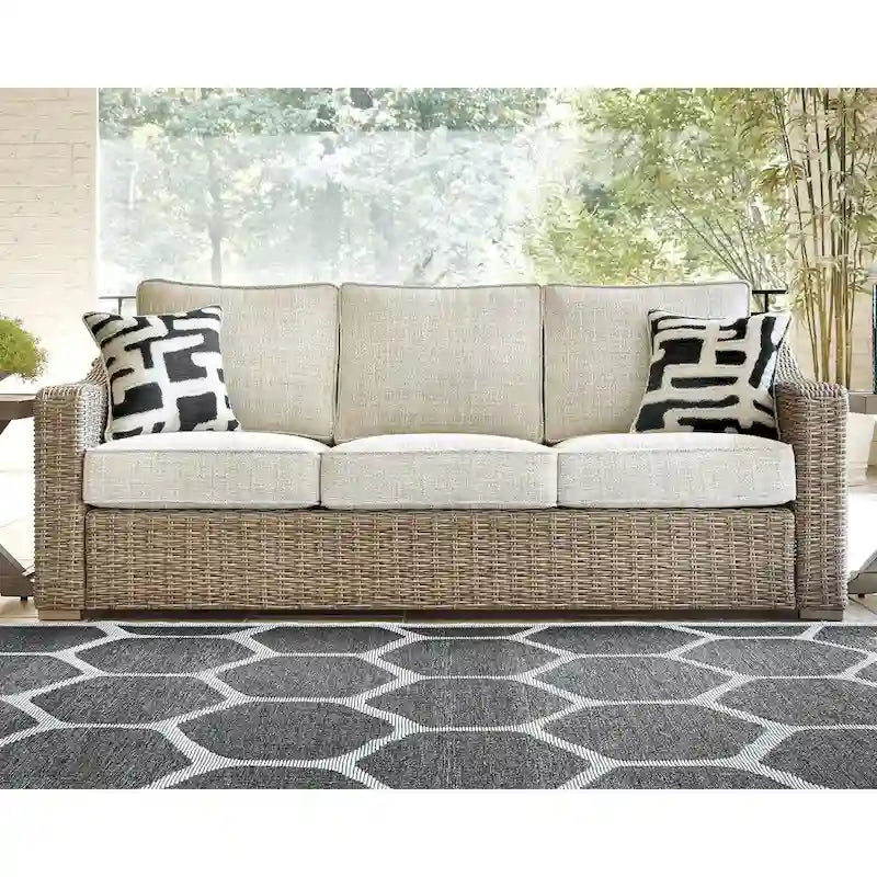 Signature Design by Ashley Beachcroft Brown/Beige 4-Piece Outdoor Seating Package - 83W x 37D x 36H