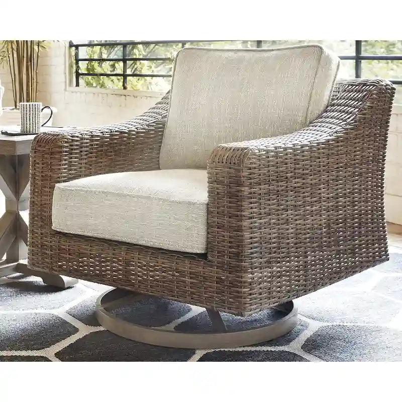 Signature Design by Ashley Beachcroft Brown/Beige 4-Piece Outdoor Seating Package - 83W x 37D x 36H