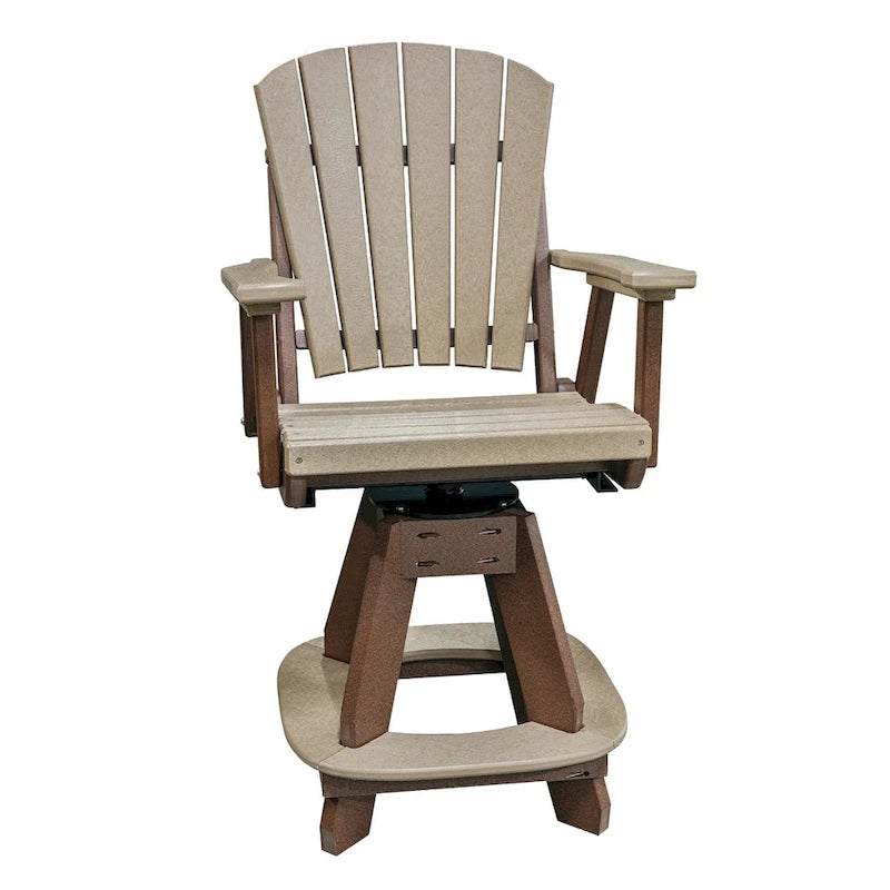 OS Home and Office Model Counter Height Swivel Arm Chair in Weatherwood on a Tudor Brown Base - N/A