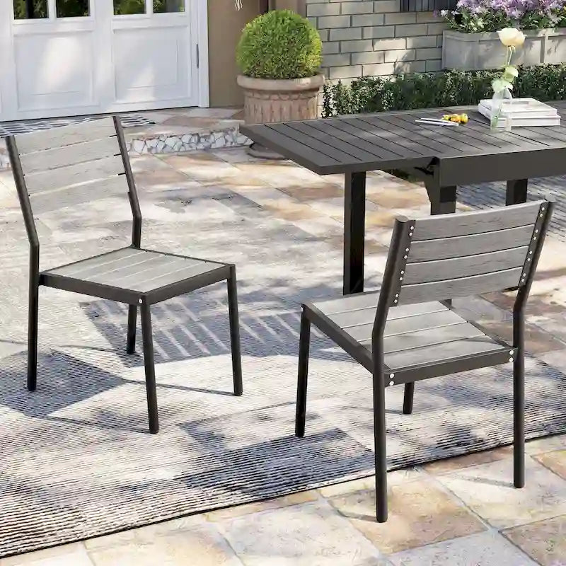 Pellebant Outdoor Patio Aluminum Stackable Dining Chairs - 19.4in D x 15.7in W x 33.9in H