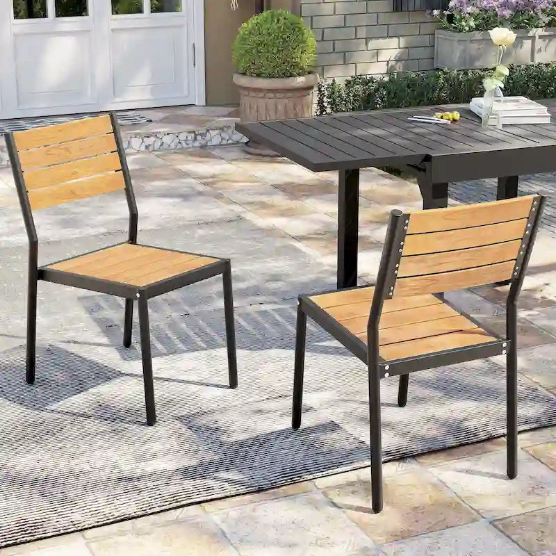 Pellebant Outdoor Patio Aluminum Stackable Dining Chairs - 19.4in D x 15.7in W x 33.9in H