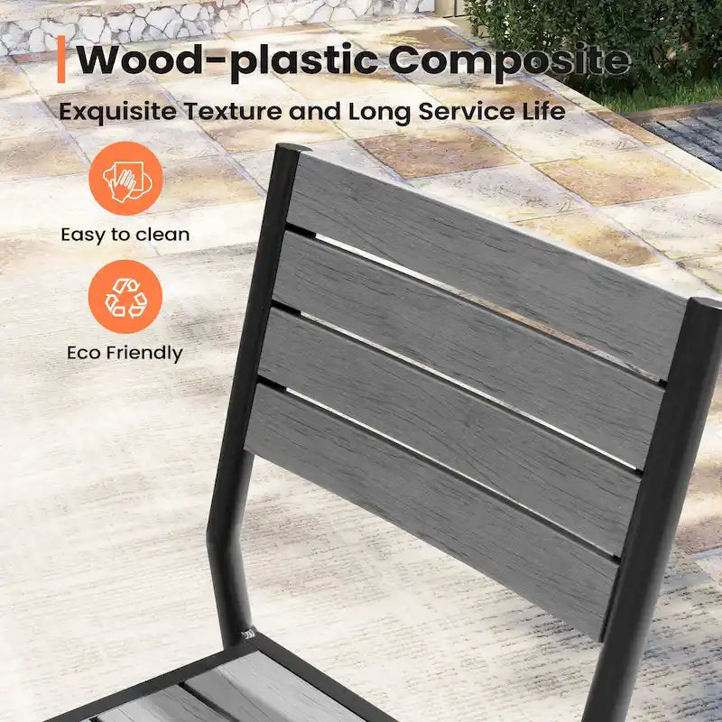 Pellebant Outdoor Patio Aluminum Stackable Dining Chairs - 19.4in D x 15.7in W x 33.9in H