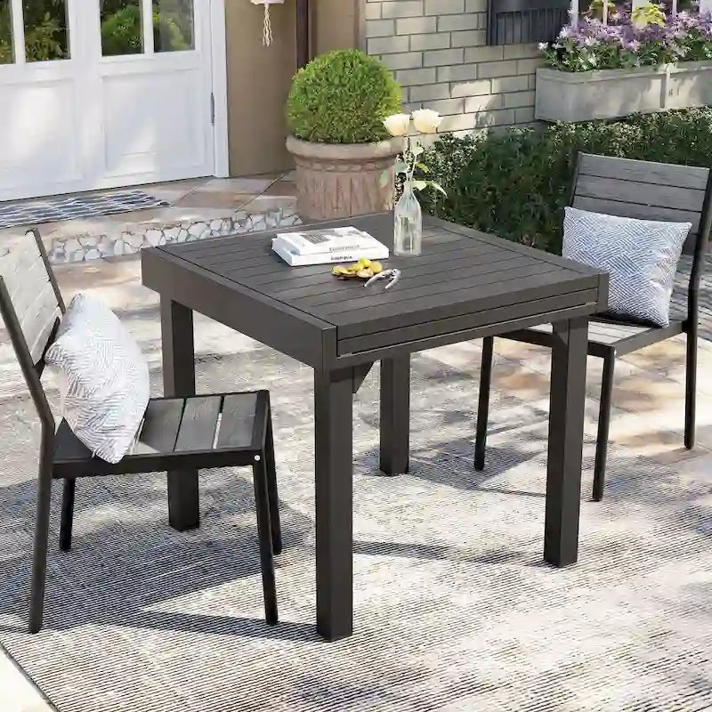 Pellebant Outdoor Patio Aluminum Stackable Dining Chairs - 19.4in D x 15.7in W x 33.9in H