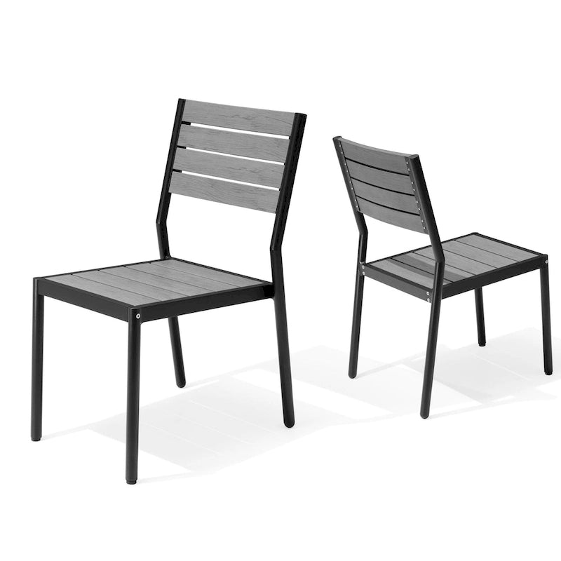 Pellebant Outdoor Patio Aluminum Stackable Dining Chairs - 19.4in D x 15.7in W x 33.9in H