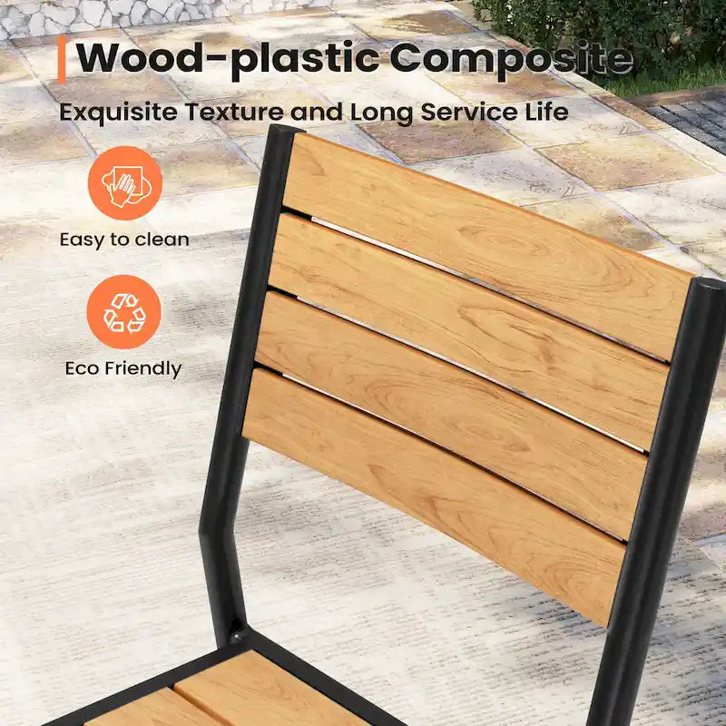 Pellebant Outdoor Patio Aluminum Stackable Dining Chairs - 19.4in D x 15.7in W x 33.9in H