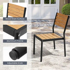 Pellebant Outdoor Patio Aluminum Stackable Dining Chairs - 19.4in D x 15.7in W x 33.9in H