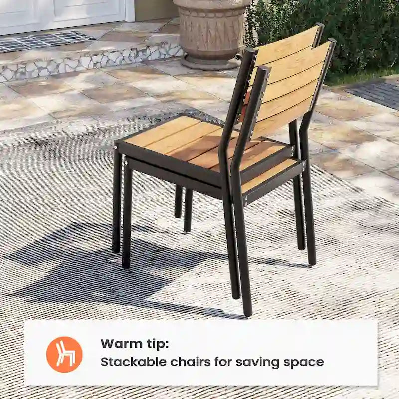 Pellebant Outdoor Patio Aluminum Stackable Dining Chairs - 19.4in D x 15.7in W x 33.9in H