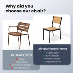 Pellebant Outdoor Patio Aluminum Stackable Dining Chairs - 19.4in D x 15.7in W x 33.9in H