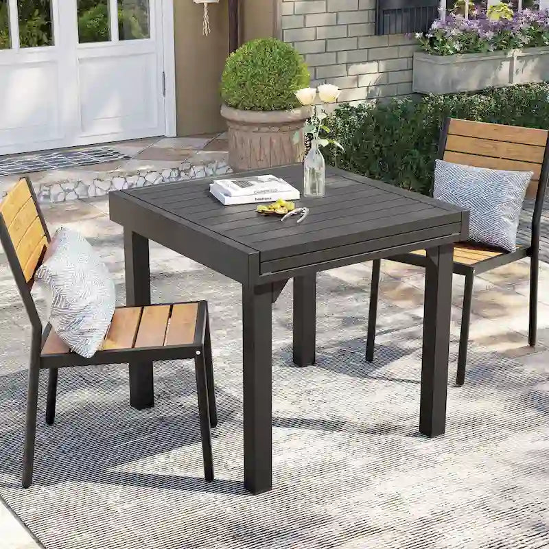 Pellebant Outdoor Patio Aluminum Stackable Dining Chairs - 19.4in D x 15.7in W x 33.9in H