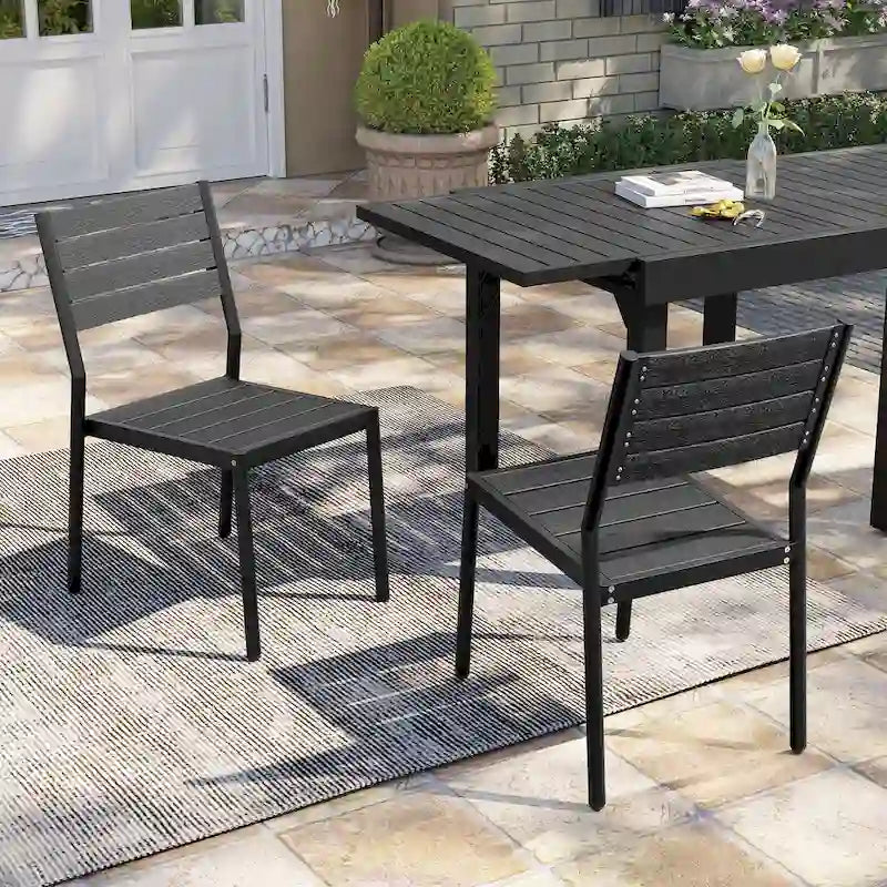 Pellebant Outdoor Patio Aluminum Stackable Dining Chairs - 19.4in D x 15.7in W x 33.9in H