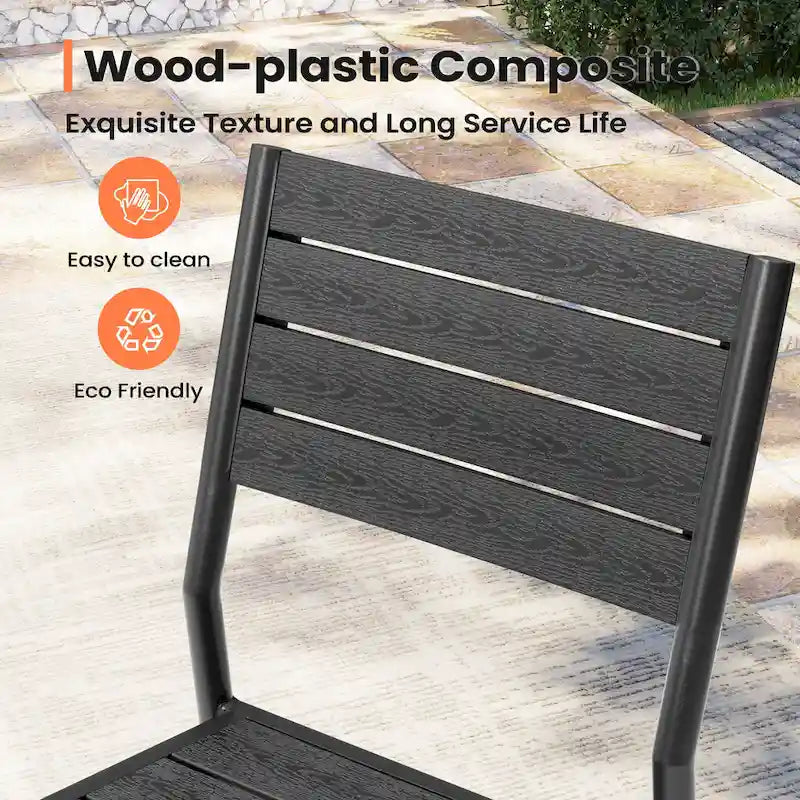 Pellebant Outdoor Patio Aluminum Stackable Dining Chairs - 19.4in D x 15.7in W x 33.9in H