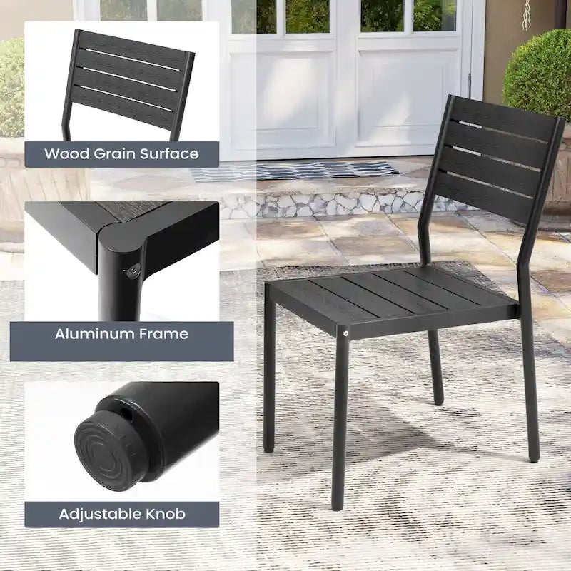 Pellebant Outdoor Patio Aluminum Stackable Dining Chairs - 19.4in D x 15.7in W x 33.9in H