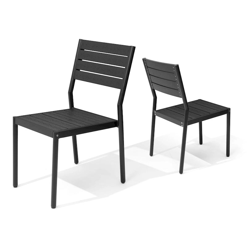 Pellebant Outdoor Patio Aluminum Stackable Dining Chairs - 19.4in D x 15.7in W x 33.9in H