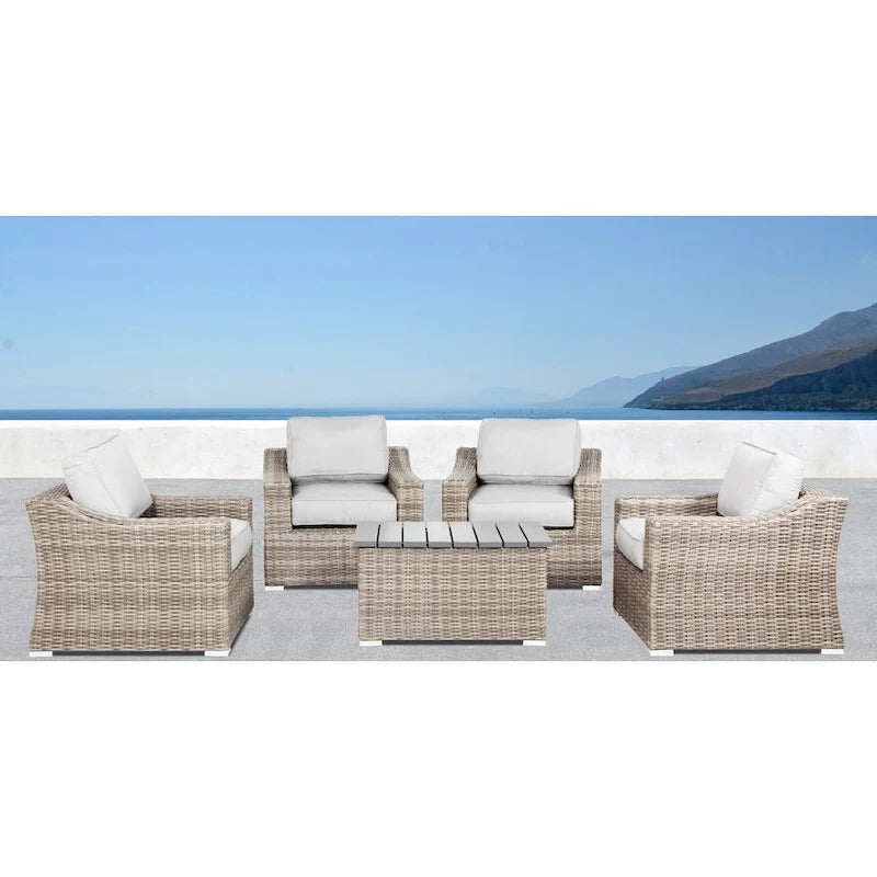 Marina Grey Wicker 5-piece Club Set