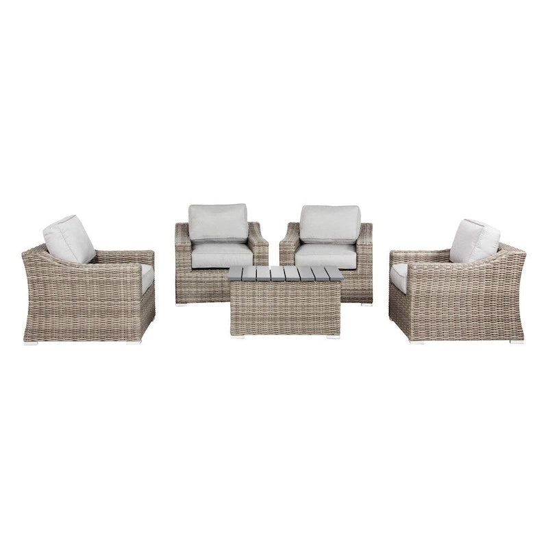 Marina Grey Wicker 5-piece Club Set
