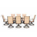 Westin 9pc Aluminum & Padded Sling Swivel Dining Set