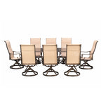 Westin 9pc Aluminum & Padded Sling Swivel Dining Set