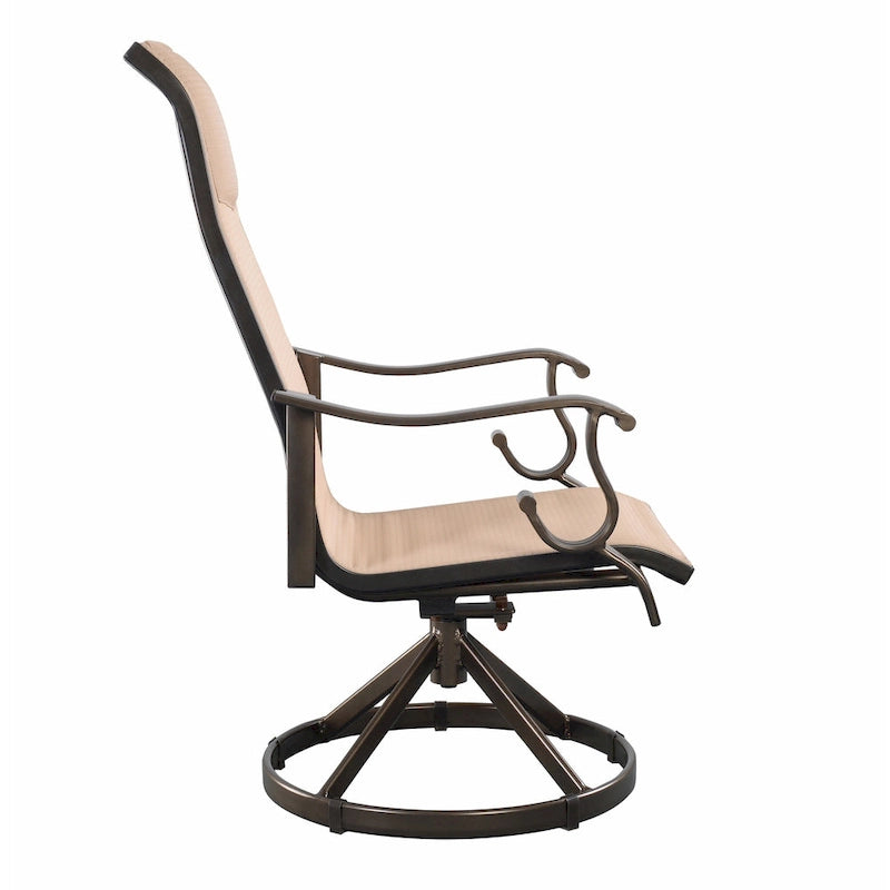 Westin 9pc Aluminum & Padded Sling Swivel Dining Set