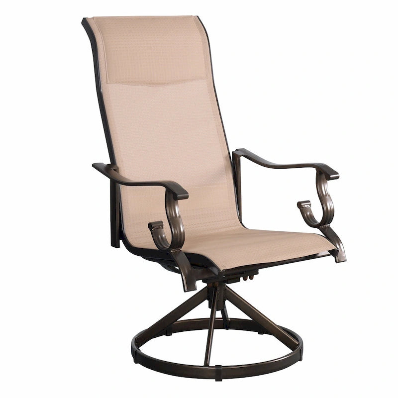 Westin 9pc Aluminum & Padded Sling Swivel Dining Set