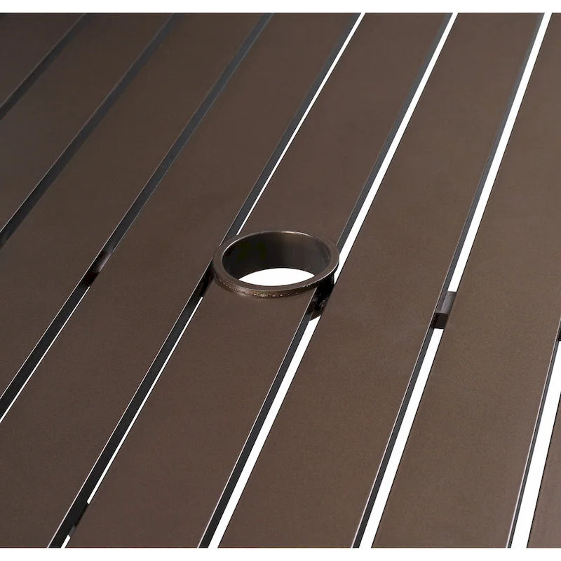 Westin 9pc Aluminum & Padded Sling Swivel Dining Set