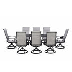 Westin 9pc Aluminum & Padded Sling Swivel Dining Set