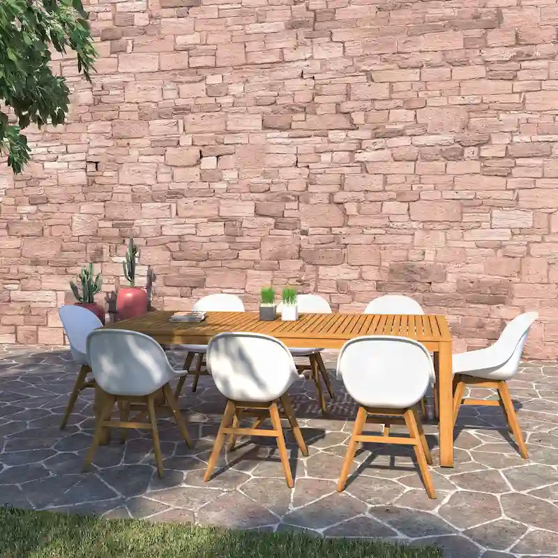 Amazonia Hawaii 9 piece FSC Certified Wood Outdoor Patio Dining Set - 9pc