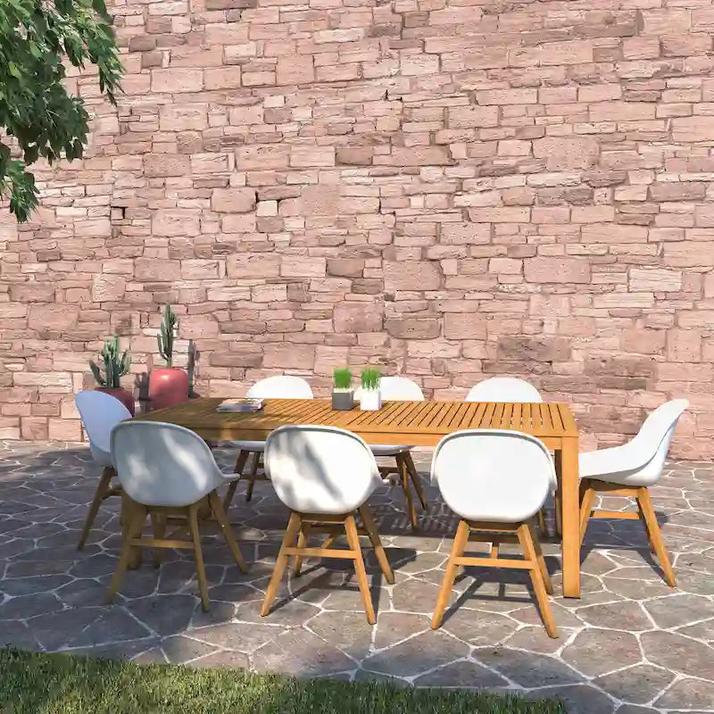 Amazonia Hawaii 9 piece FSC Certified Wood Outdoor Patio Dining Set - 9pc