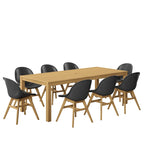 Amazonia Hawaii 9 piece FSC Certified Wood Outdoor Patio Dining Set - 9pc