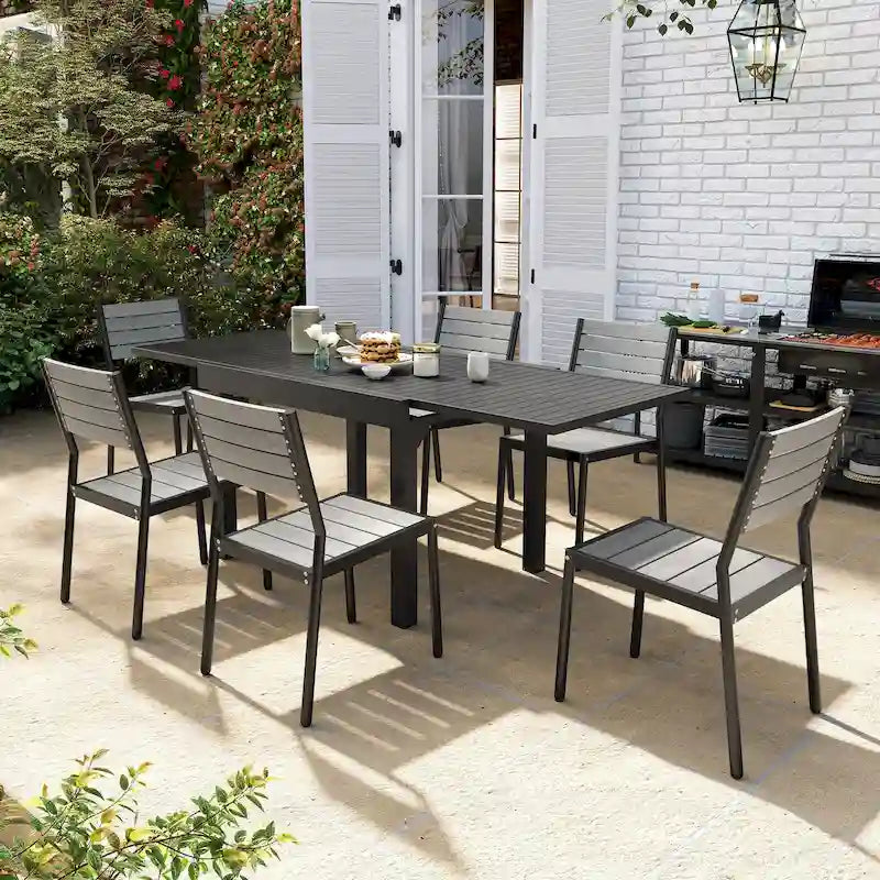 Pellebant 5/7/9 Pieces Patio Dining Set with Expandable Outdoor Dining Table and Chairs