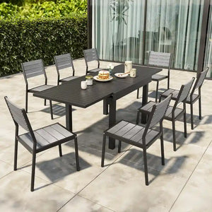 Pellebant 5/7/9 Pieces Patio Dining Set with Expandable Outdoor Dining Table and Chairs