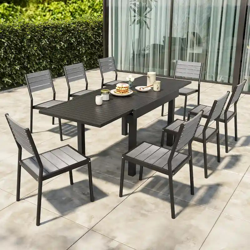 Pellebant 5/7/9 Pieces Patio Dining Set with Expandable Outdoor Dining Table and Chairs