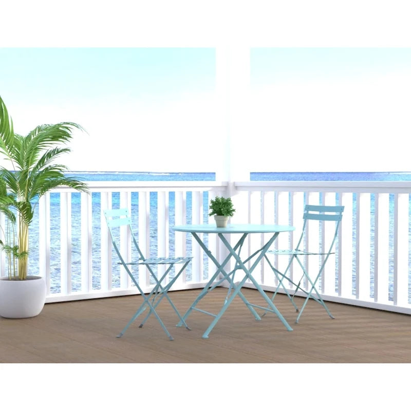 Folding Metal Bistro Chair, Set of 2