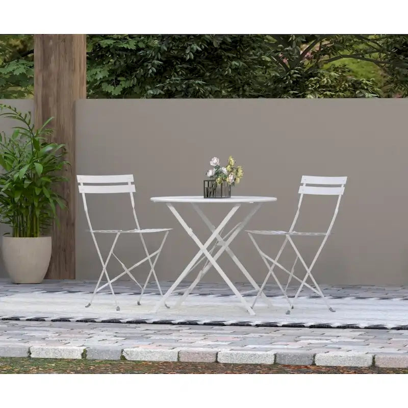 Folding Metal Bistro Chair, Set of 2