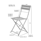 Folding Metal Bistro Chair, Set of 2