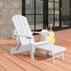 Seaton Folding Poly Adirondack Chair with Pull-out Ottoman