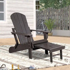 Seaton Folding Poly Adirondack Chair with Pull-out Ottoman