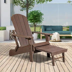 Seaton Folding Poly Adirondack Chair with Pull-out Ottoman