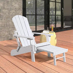 Seaton Folding Poly Adirondack Chair with Pull-out Ottoman