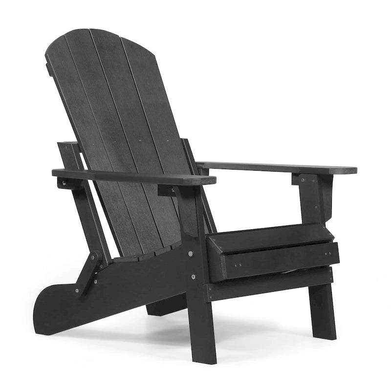 Seaton Folding Poly Adirondack Chair with Pull-out Ottoman