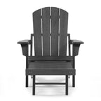 Seaton Folding Poly Adirondack Chair with Pull-out Ottoman